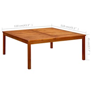 Zahradní konferenční stolek 110 x 110 x 45 cm masivní akácie - obrázek 7