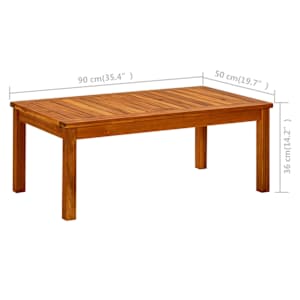 Zahradní konferenční stolek 90 x 50 x 36 cm masivní akácie - obrázek 7