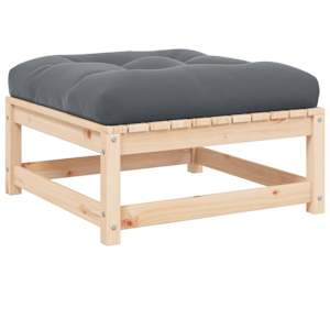 Vrtni stolček za noge z blazino trdna borovina