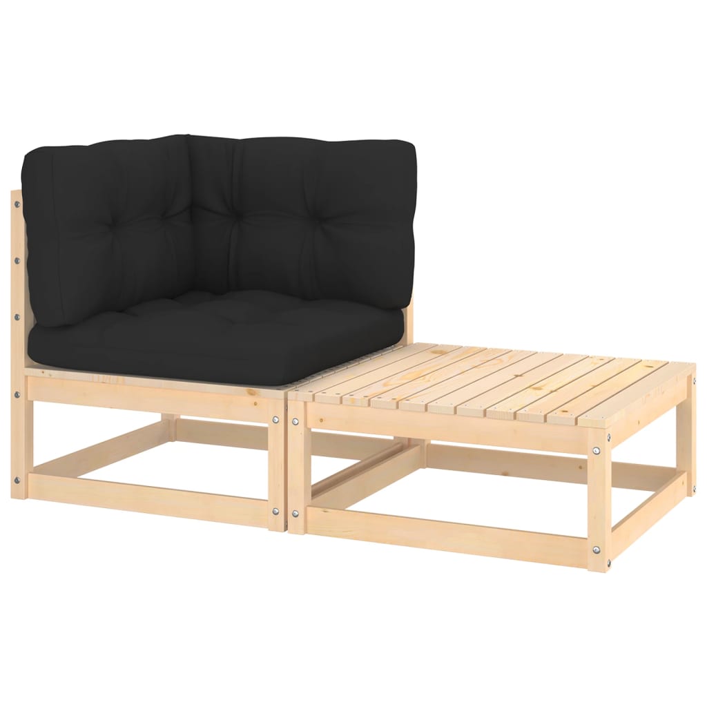 vidaXL 2-tlg. Garten-Lounge-Set mit Kissen Kiefer Massivholz