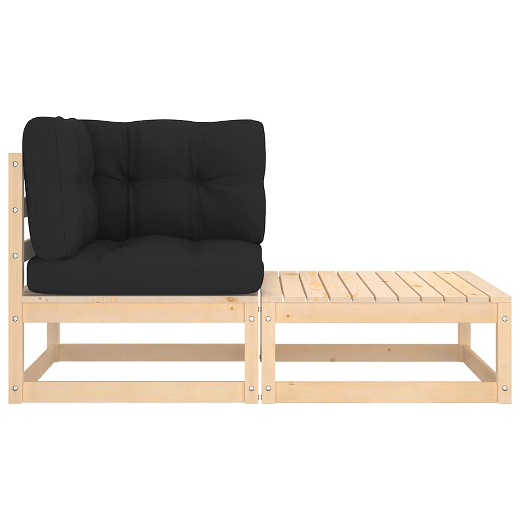 vidaXL 2-delige Loungeset met kussens massief grenenhout afbeelding