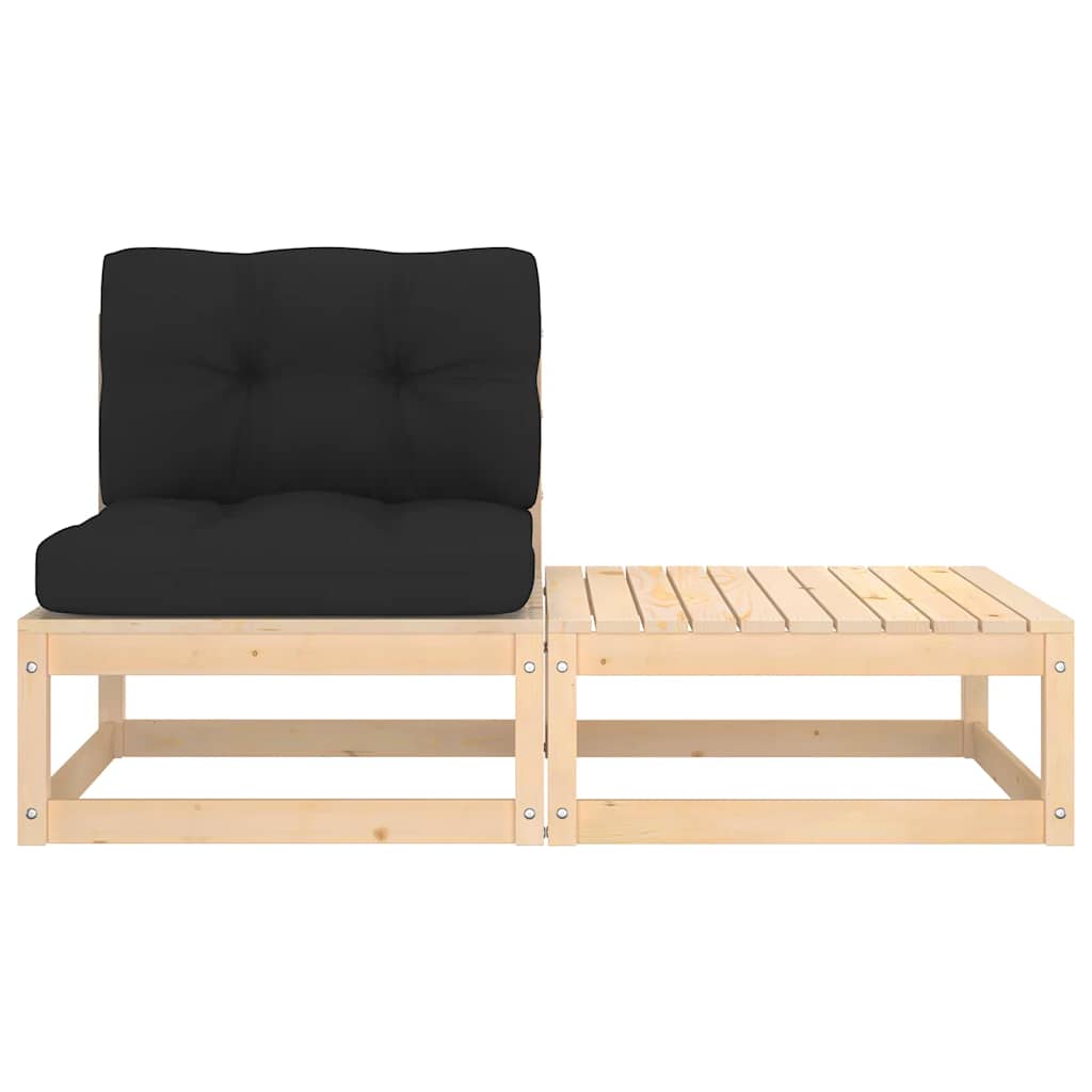 

vidaXL 2-delige Loungeset met kussens massief grenenhout