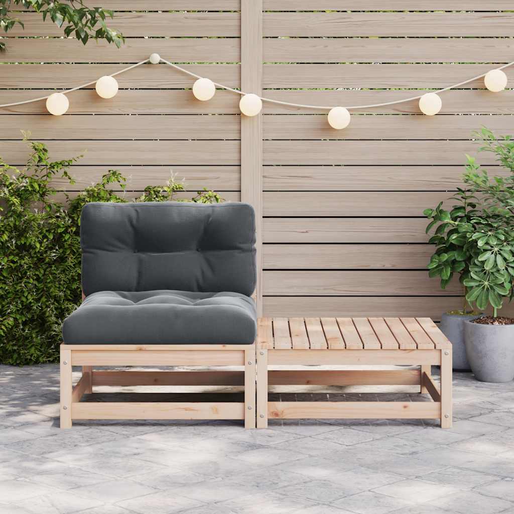 VidaXL 2-delige Loungeset Met Kussens Massief Grenenhout