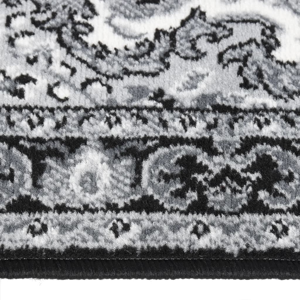 vidaXL Chodnik dywanowy, BCF, czarny, 80x350 cm