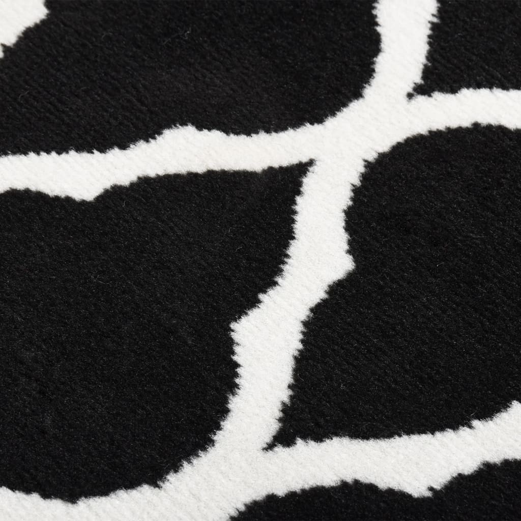 vidaXL Runner Rug BCF Black and White 80x300 cm