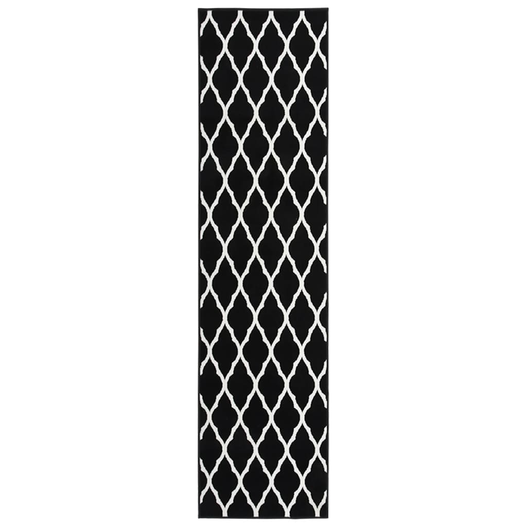 Covor traversă, alb și negru, 100×500 cm, BCF