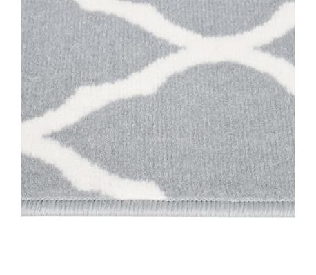 vidaXL Tapis BCF Gris et blanc 100x350 cm