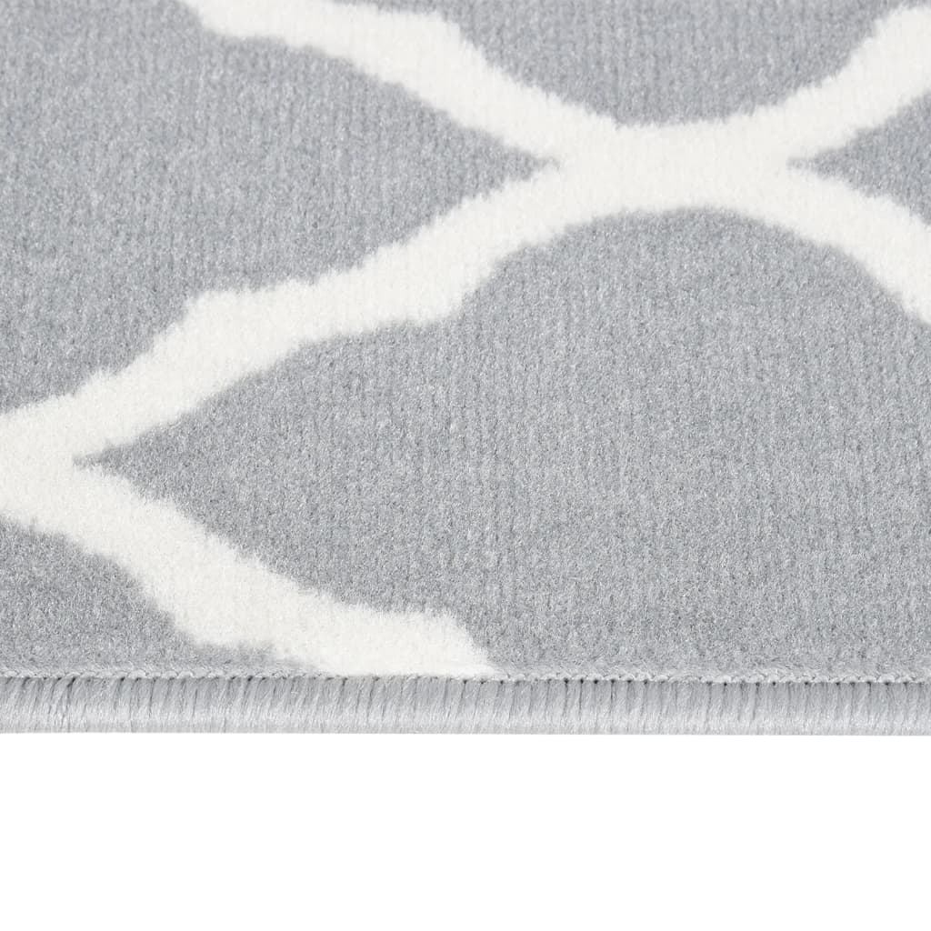 vidaXL Tapis BCF Gris et blanc 100x500 cm