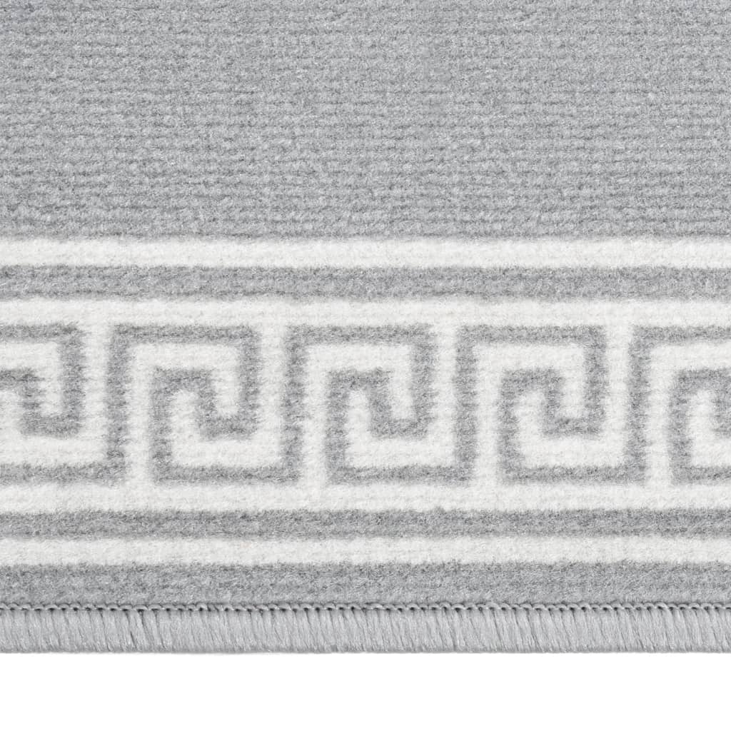 vidaXL Chodnik dywanowy, BCF, szary z motywem, 100x200 cm
