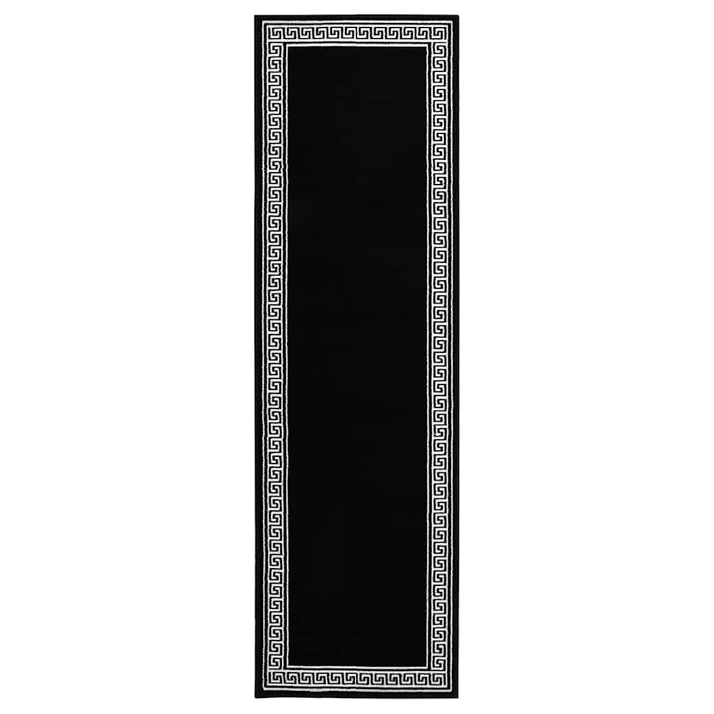 vidaXL Tepih-staza BCF crna s uzorkom 60 x 200 cm