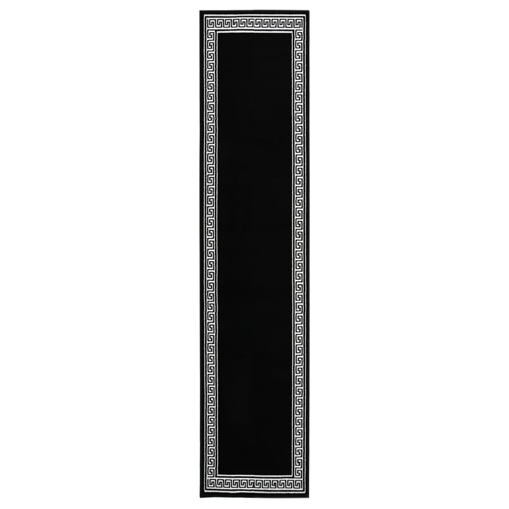 vidaXL Covor traversă, negru cu motiv, 60×400 cm, BCF vidaXL imagine 2022