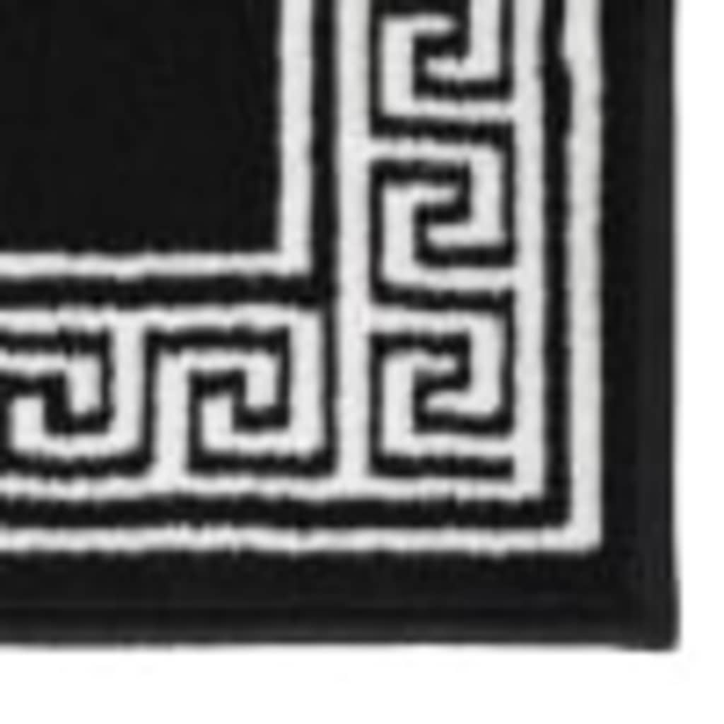 vidaXL Chodnik dywanowy, BCF, czarny z motywem, 80x450 cm