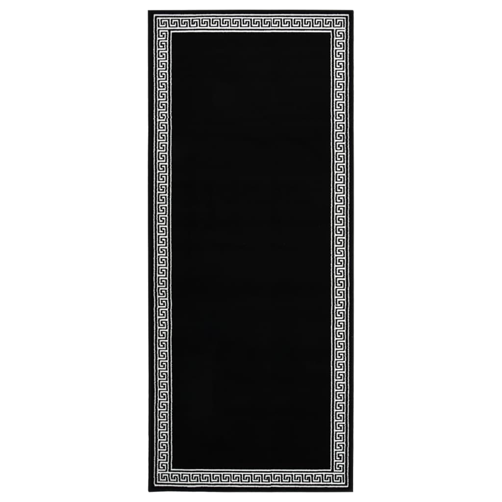 vidaXL Covor traversă, negru cu motiv, 100×200 cm, BCF vidaXL