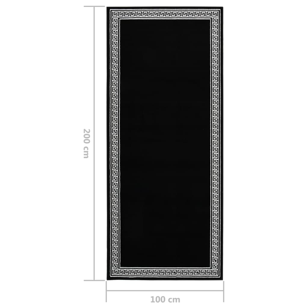 Chodnik dywanowy, BCF, czarny z motywem, 100x200 cm