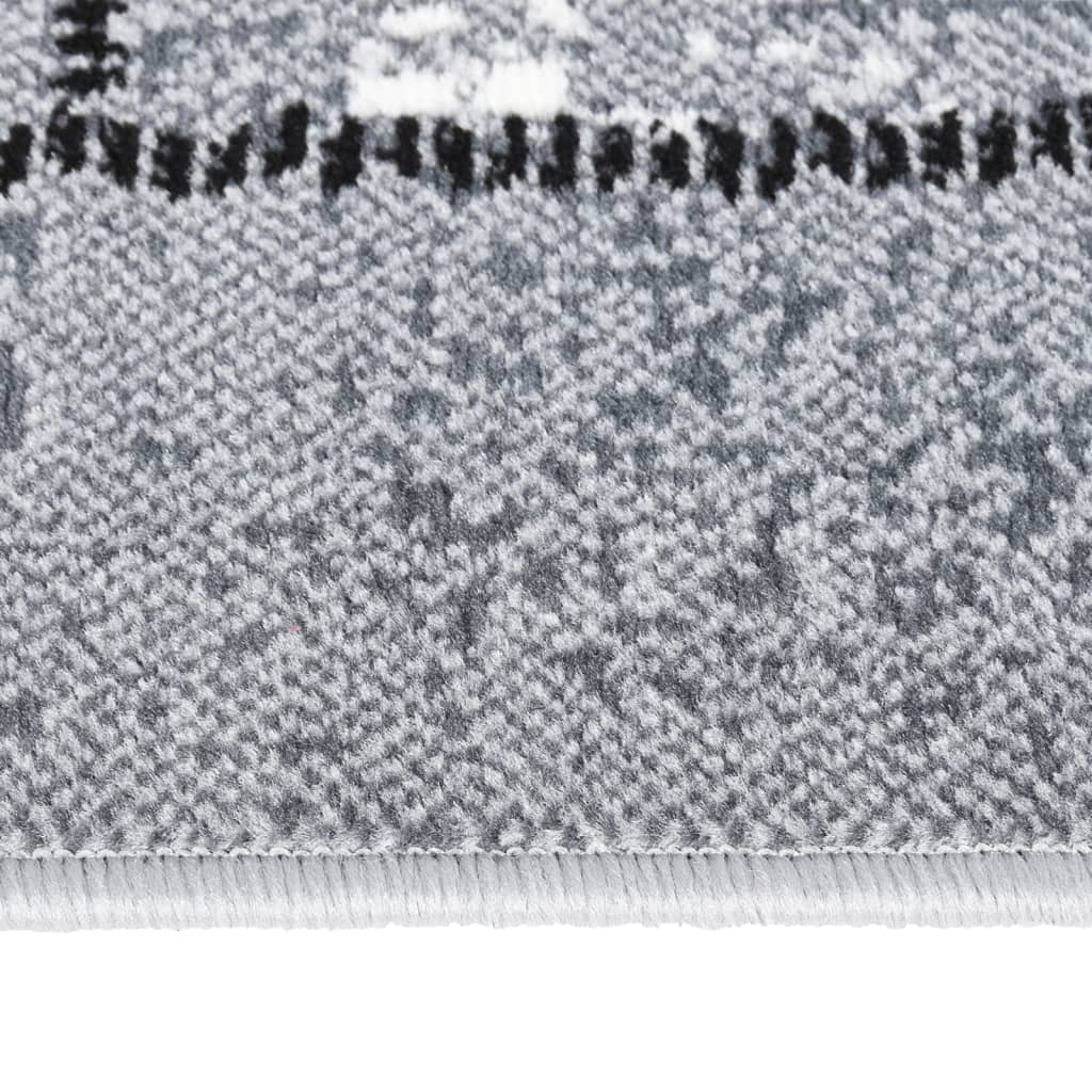 vidaXL Tepih tekač BCF siv z vzorcem kock 100x250 cm
