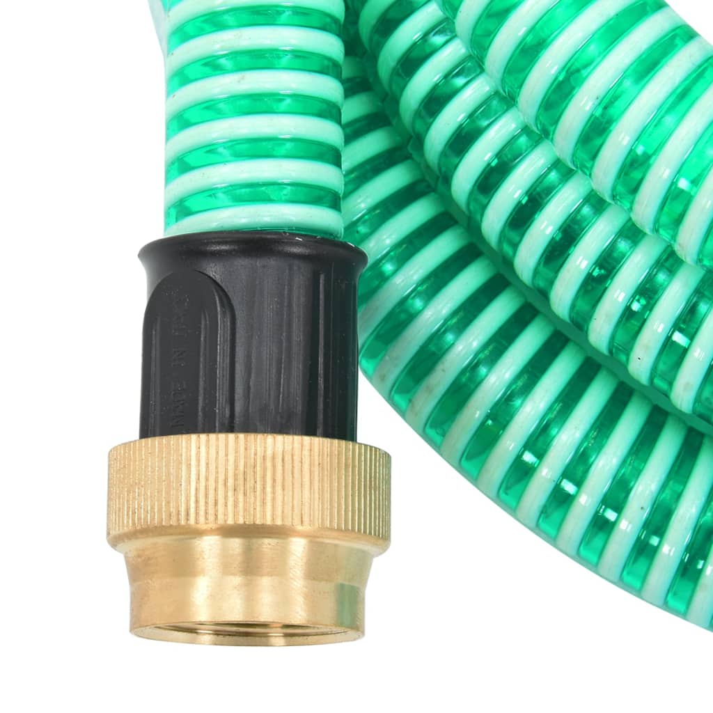 Zöld PVC szívótömlő sárgaréz csatlakozókkal 1,1" 25 m 