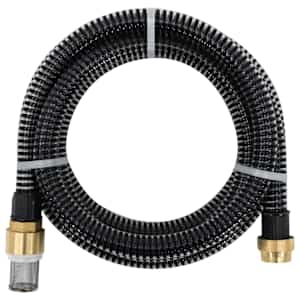 vidaXL imivoolik messingust &uuml;hendustega, must 1,1" 3 m PVC