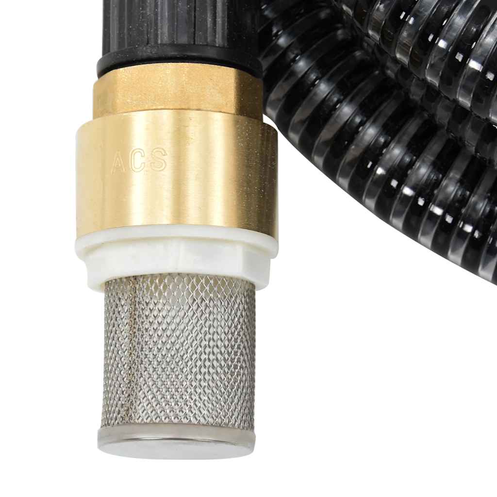 Thumbnail - vidaXL Saugschlauch mit Messing-Anschlüssen Schwarz 1,1" 3 m PVC