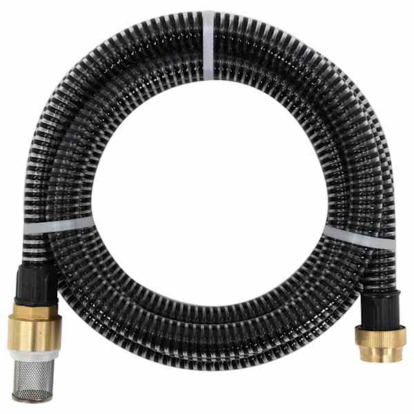 vidaXL imivoolik messingust &uuml;hendustega, must 1,1" 7 m PVC
