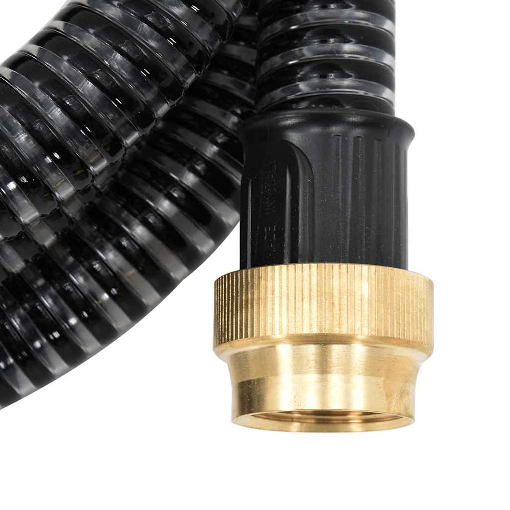 vidaXL Odsávacia hadica s mosadznými spojkami, čierna 1,1" 10 m, PVC
