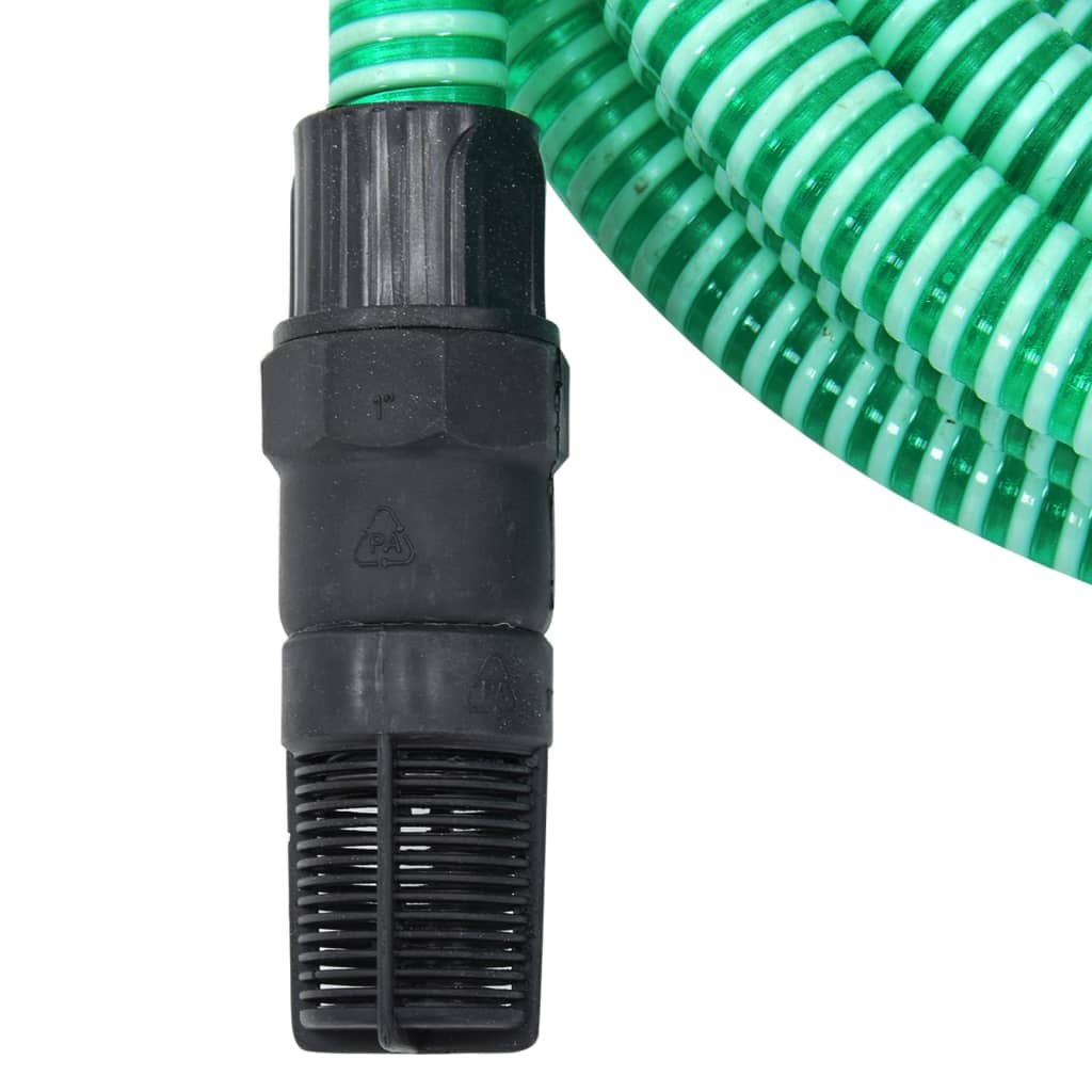 Furtun de aspirare cu racorduri din PVC, verde, 4 m, 22 mm