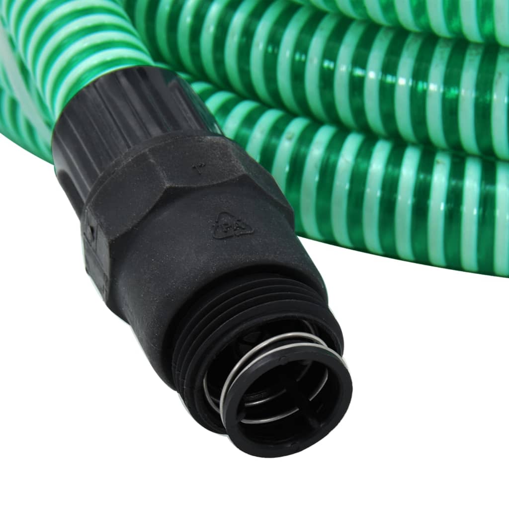 Furtun de aspirare cu racorduri din PVC, verde, 4 m, 22 mm