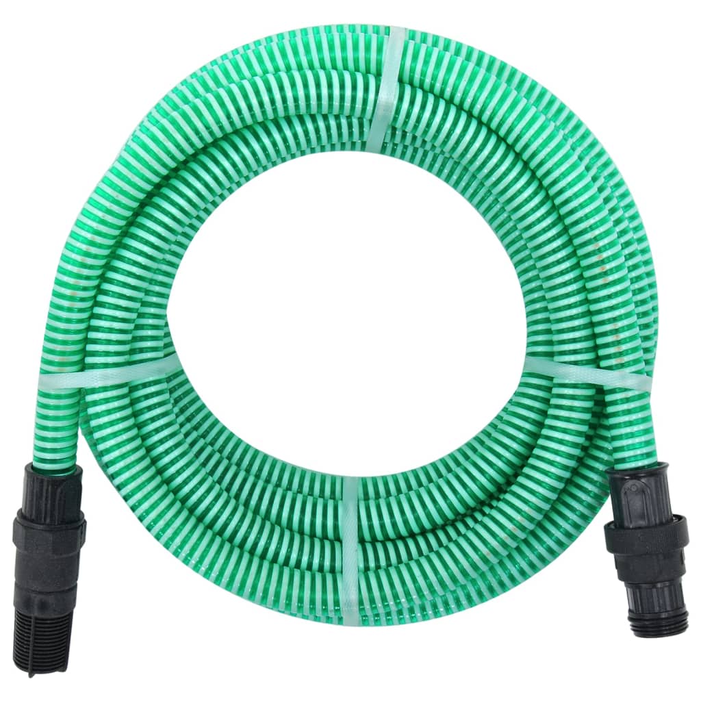 vidaXL Furtun de aspirație cu racorduri din PVC, verde 1