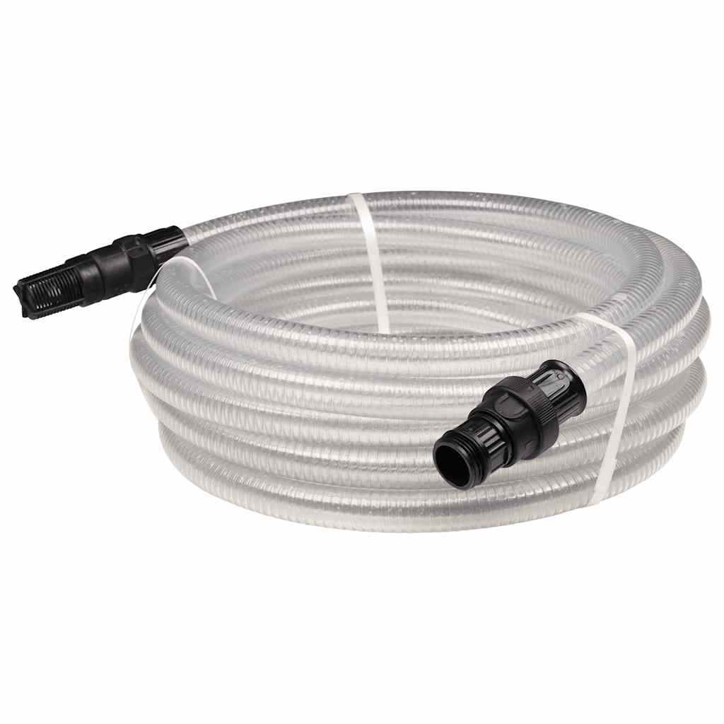 vidaXL sacia hadica s PVC konektormi Transparent 1" 10 m PVC