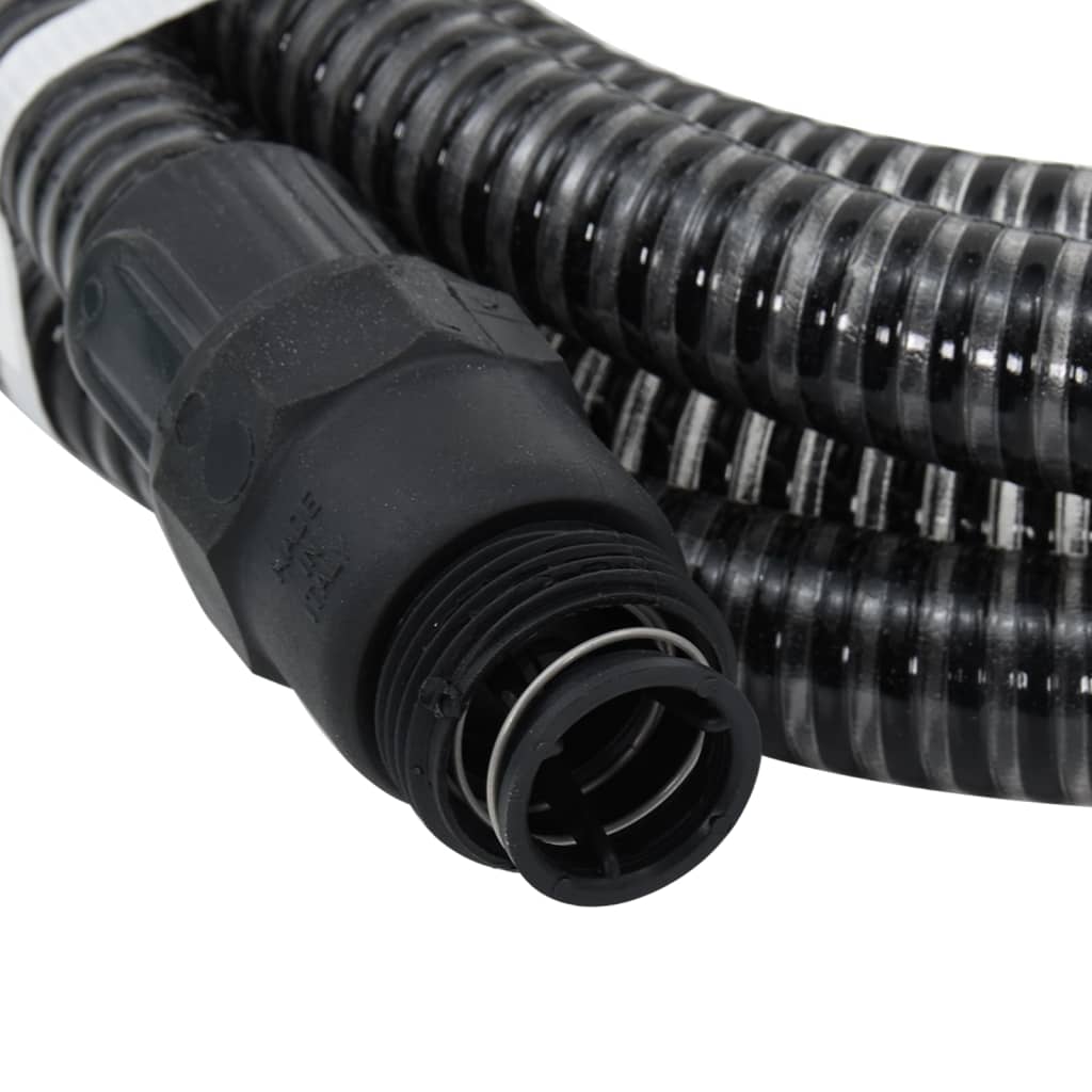 Furtun de aspirare cu racorduri din PVC, negru, 4 m, 22 mm