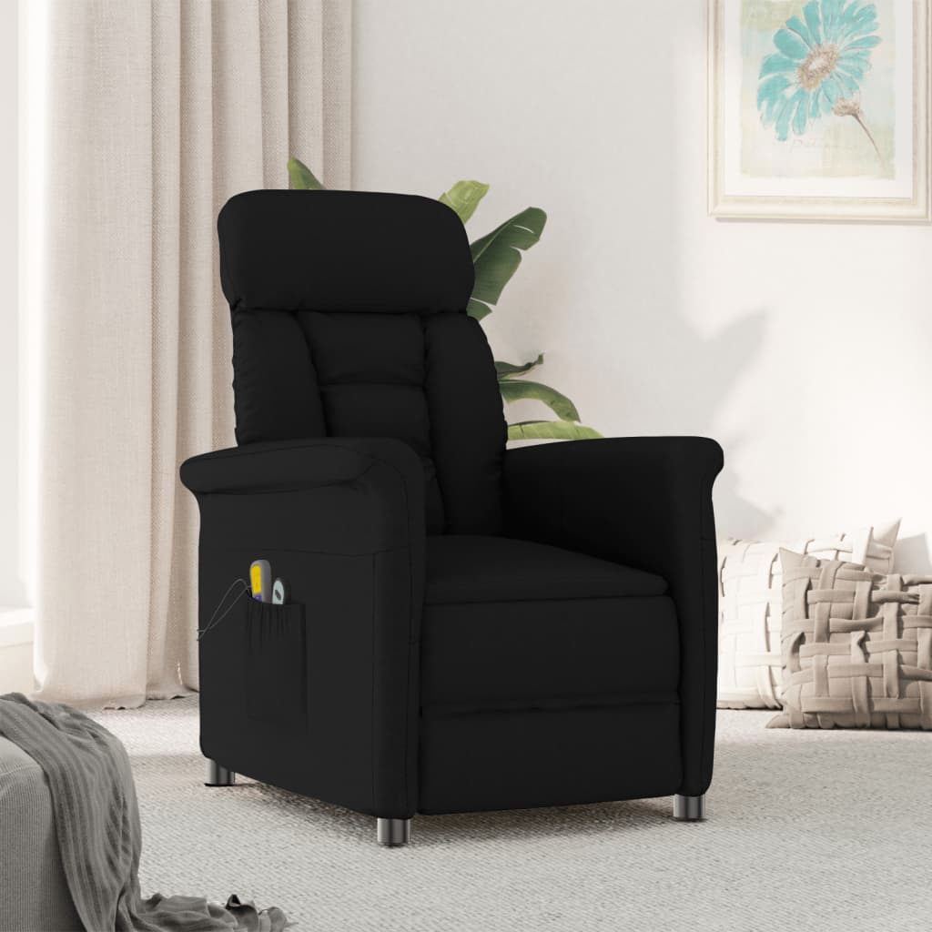 vida XL Massagesessel Elektrisch Schwarz Wildleder-Optik