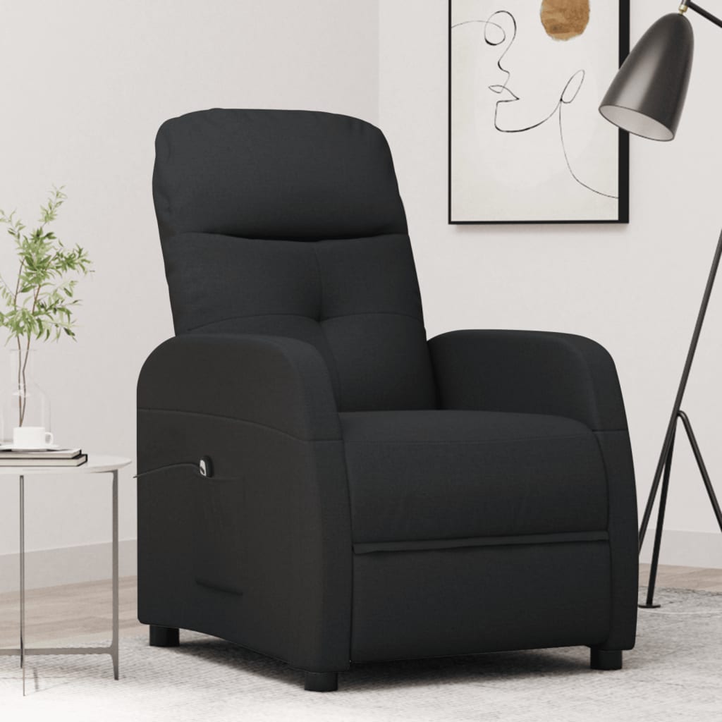 Fauteuil inclinable électrique Noir Tissu