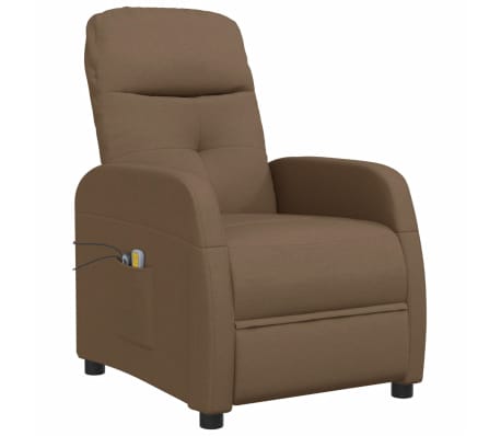 vidaXL Fauteuil électrique de massage Marron Tissu