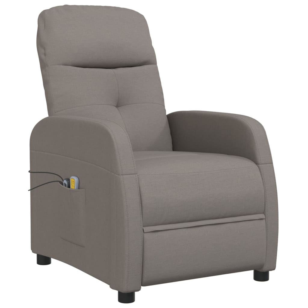 

vidaXL Massagestoel verstelbaar elektrisch stof taupe