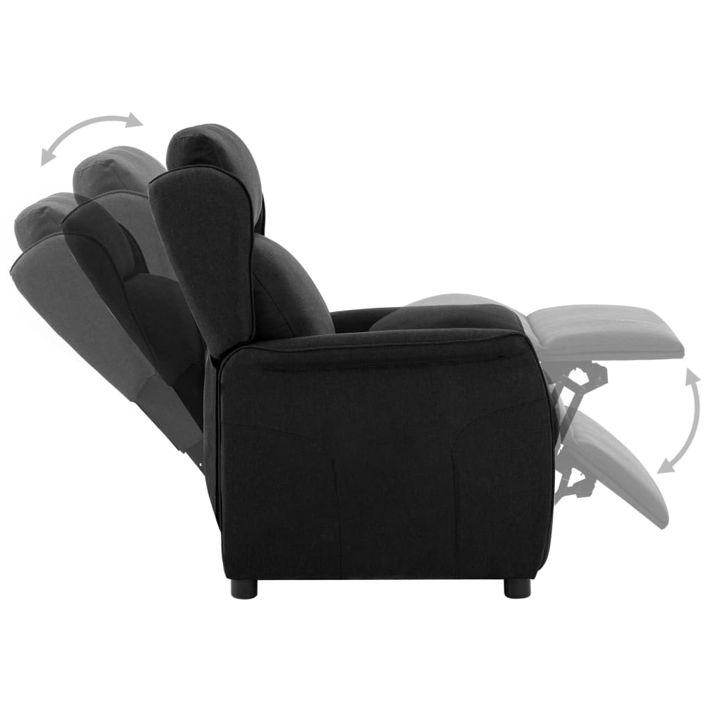 Fekete szövet elektromos dönthető fotel 