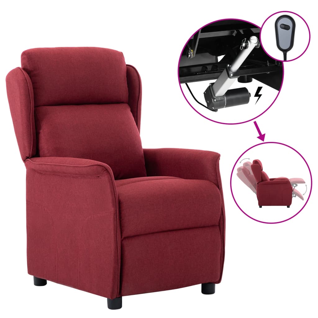 Fauteuil inclinable électrique Rouge bordeaux Tissu