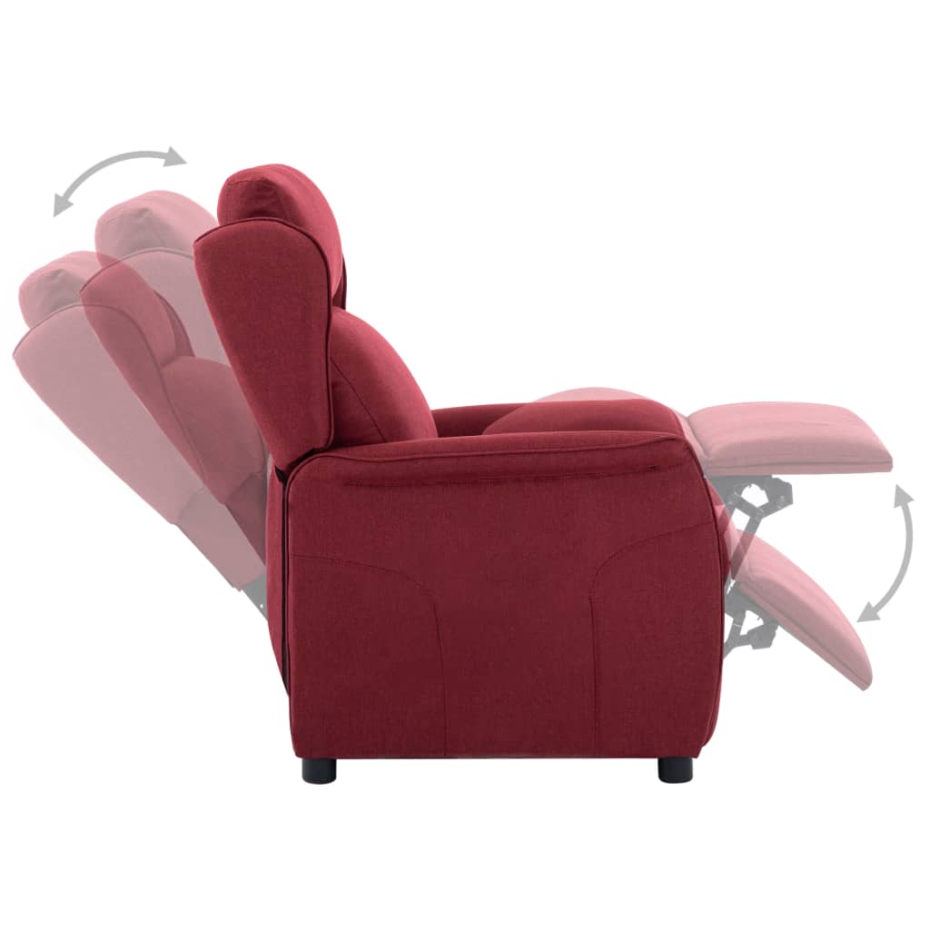 Bordó szövet elektromos dönthető fotel 