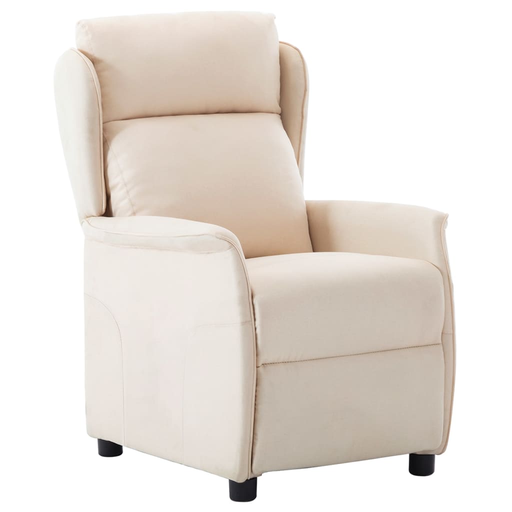 

vidaXL Fauteuil verstelbaar elektrisch stof crèmekleurig