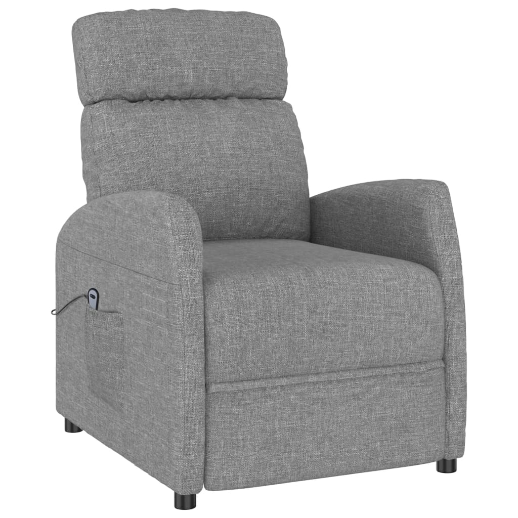 

vidaXL Fauteuil verstelbaar elektrisch stof lichtgrijs