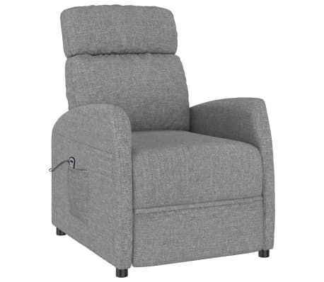 vidaXL Fauteuil inclinable électrique Gris clair Tissu