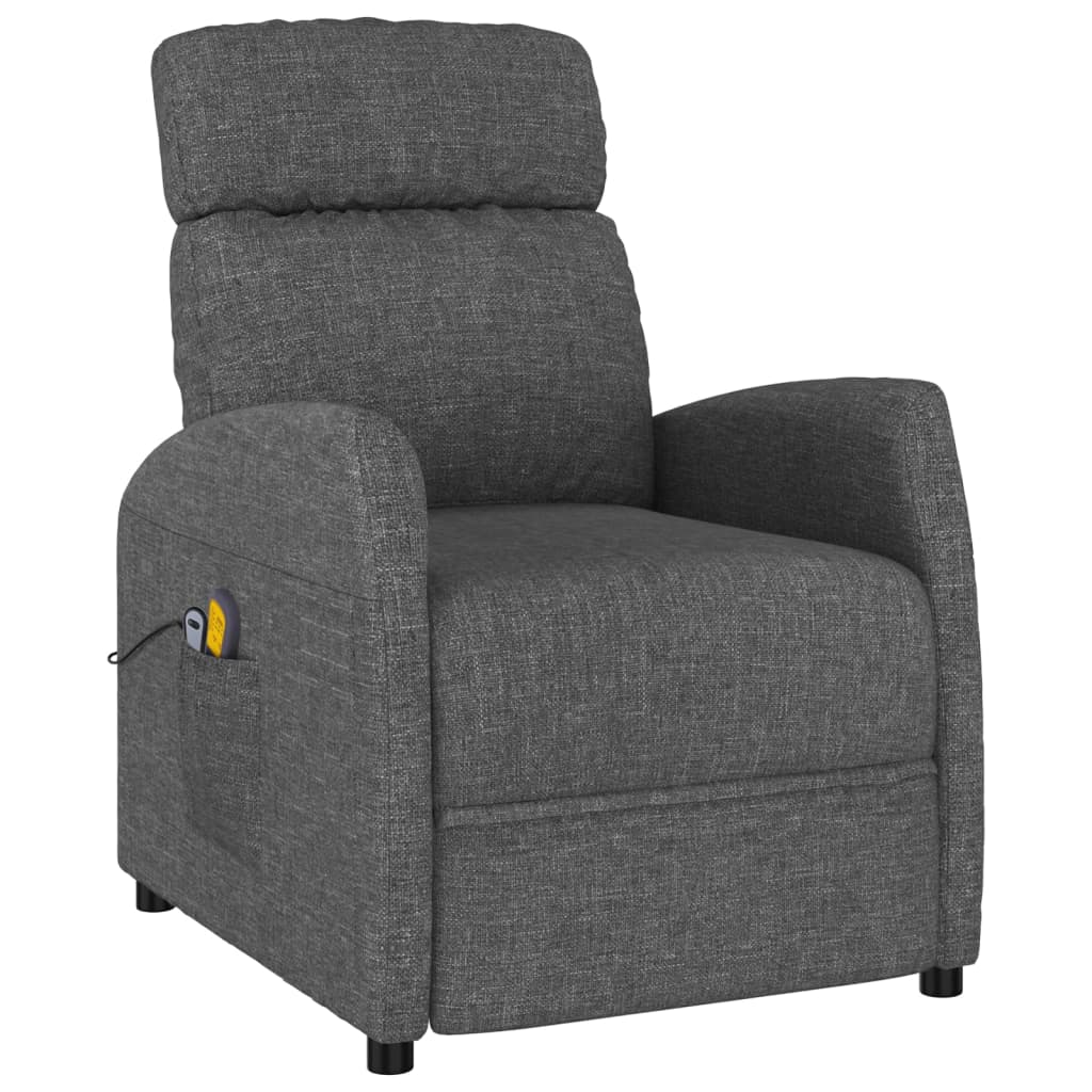 vidaXL Fauteuil électrique de massage Gris foncé Tissu