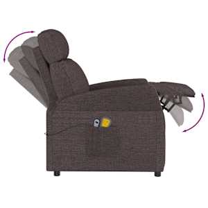 Elektrické masážní křeslo tmavě hnědé textil - obrázek 8