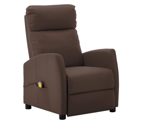 vidaXL elektrisks masāžas krēsls, brūna mākslīgā āda