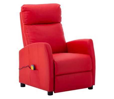 vidaXL elektrisks masāžas krēsls, sarkana mākslīgā āda