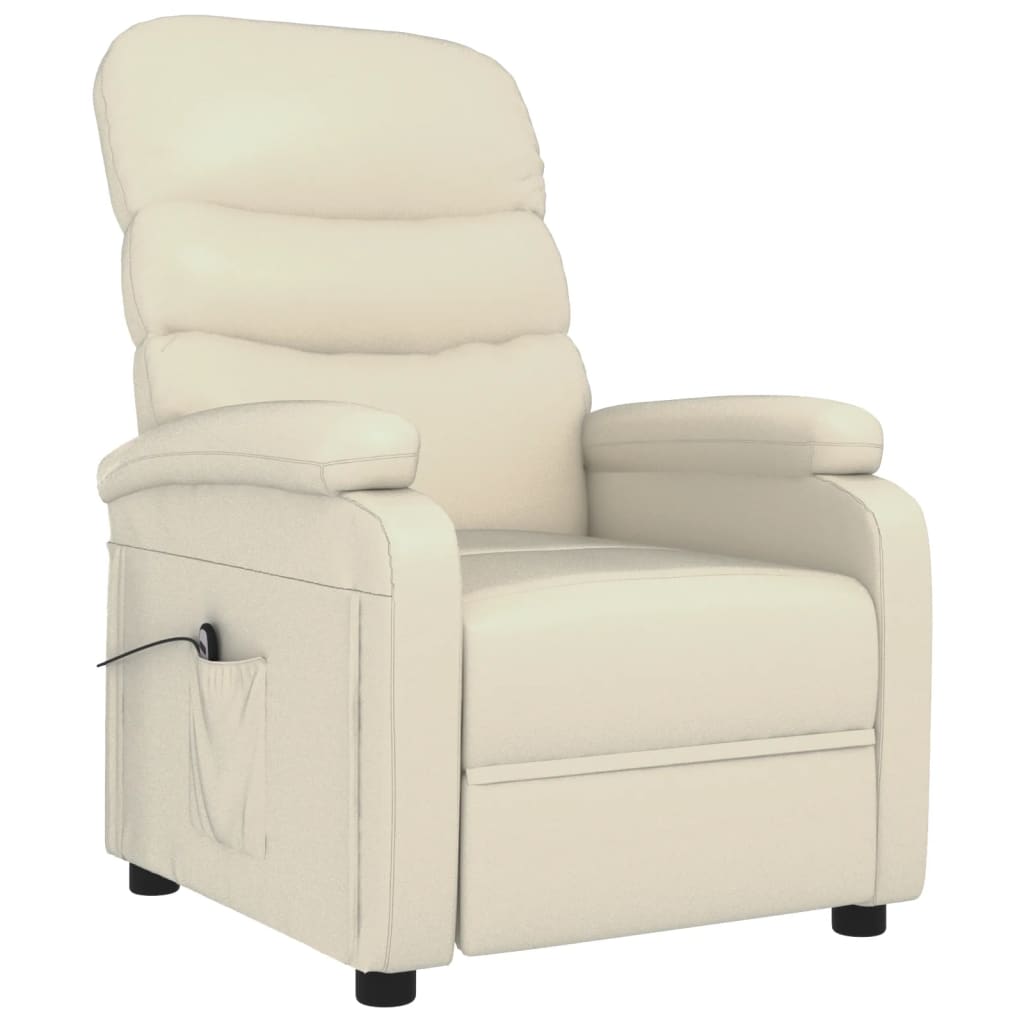 vidaXL Fauteuil inclinable électrique Crème Similicuir