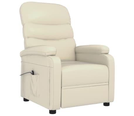 vidaXL Fauteuil inclinable électrique Crème Similicuir