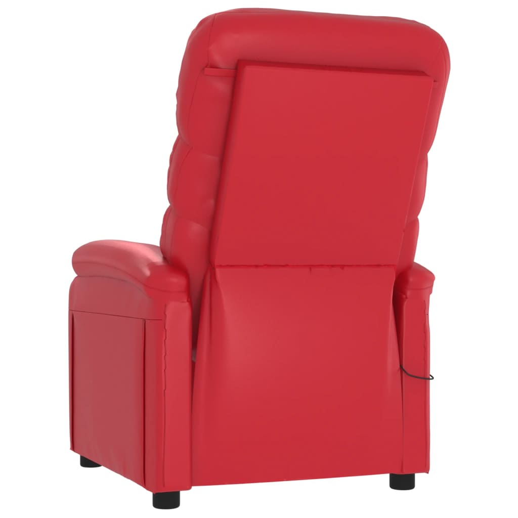Piros műbőr dönthető elektromos szék 