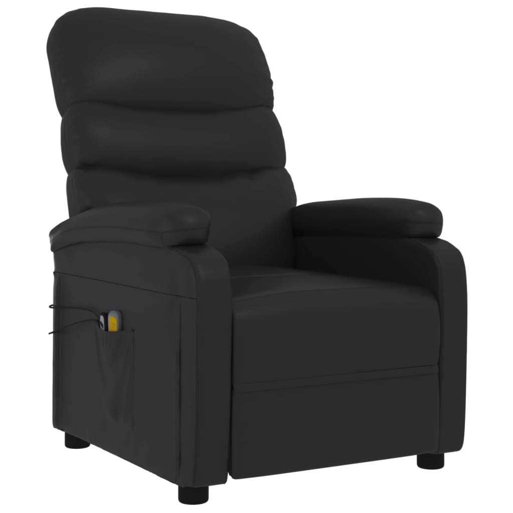 vidaXL Massagestoel elektrisch kunstleer zwart