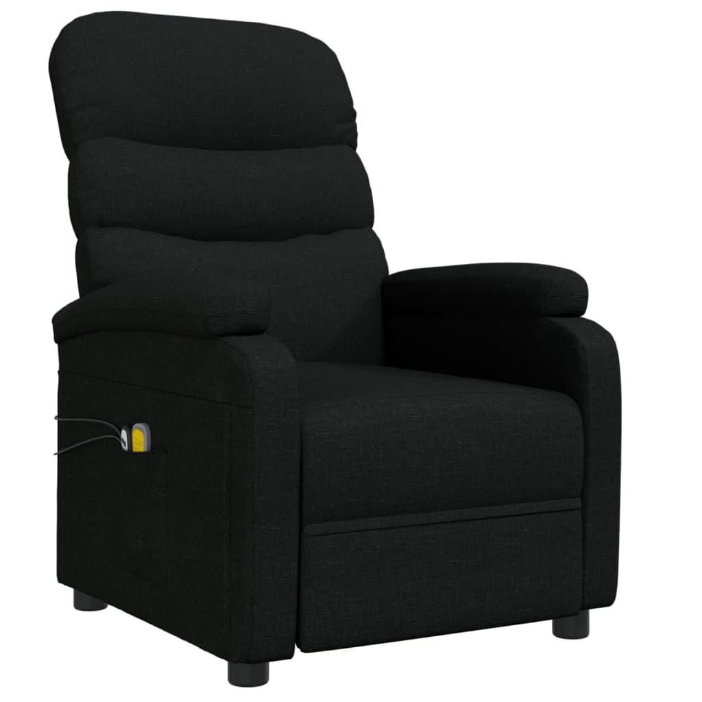 vidaXL Massagestoel elektrisch stof zwart