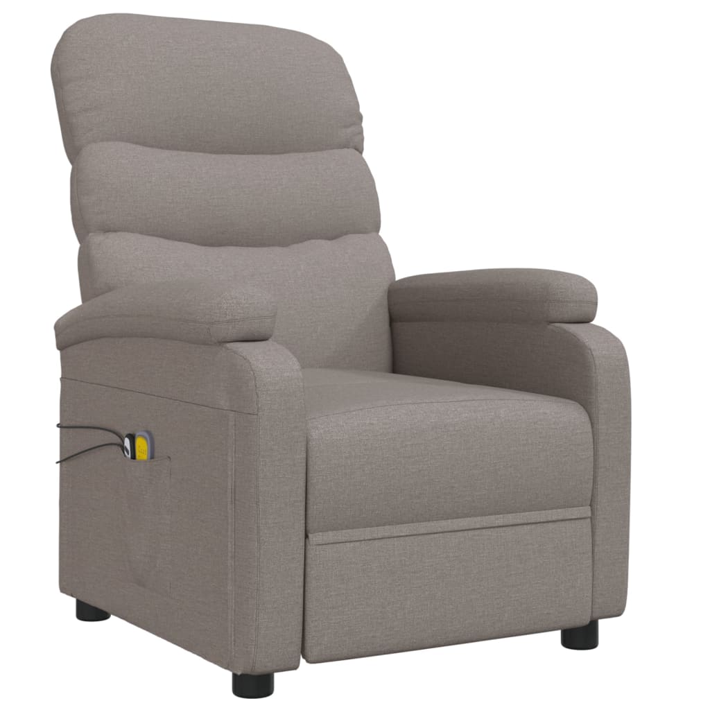 vidaXL Massagestoel elektrisch stof taupe