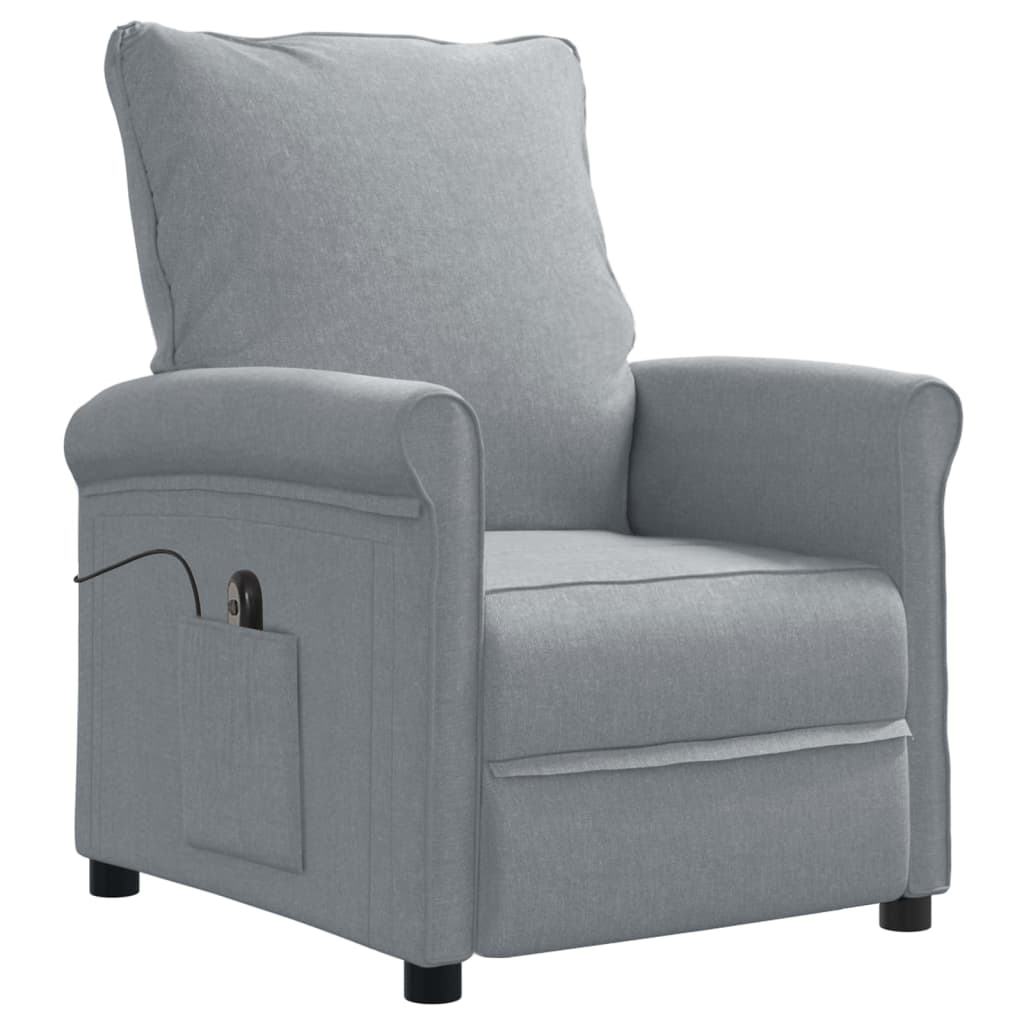 vidaXL Sillón reclinable eléctrico tela gris claro